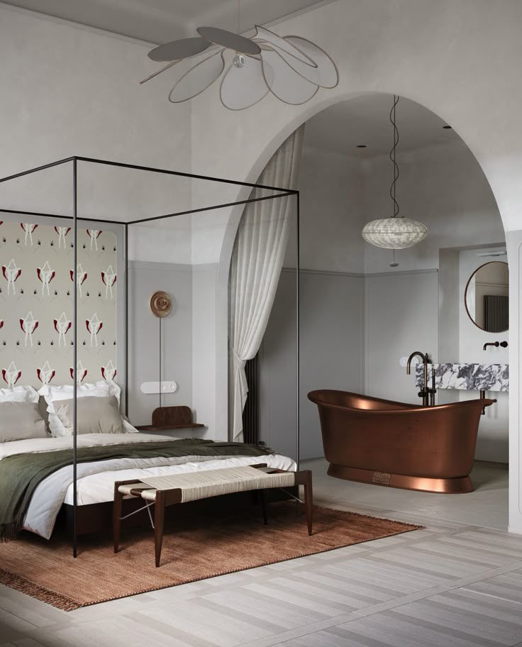 Styling d&eacute;coratif d&rsquo;une chambre parentale